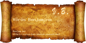 Vörös Benjamina névjegykártya